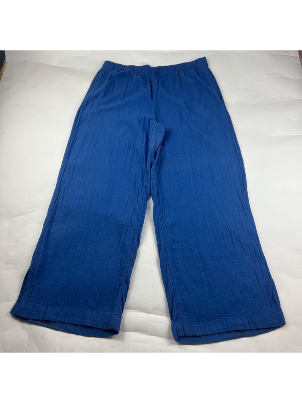 TALL Old Navy Bright Blue Crinkle Cotton Wide Leg Lounge Pant XLT